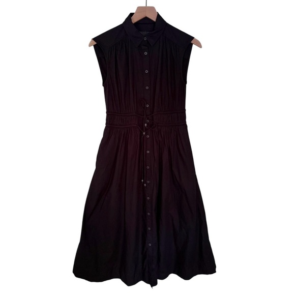 NWT Maeve Anthropologie Women’s Sleeveless Button Front‎ Shirt Dress Black XXS - Picture 6 of 13